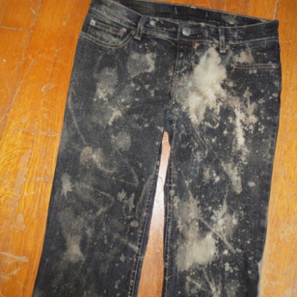 Bleached Tie Dye Ladies Black Gray BootCut Jeans 2